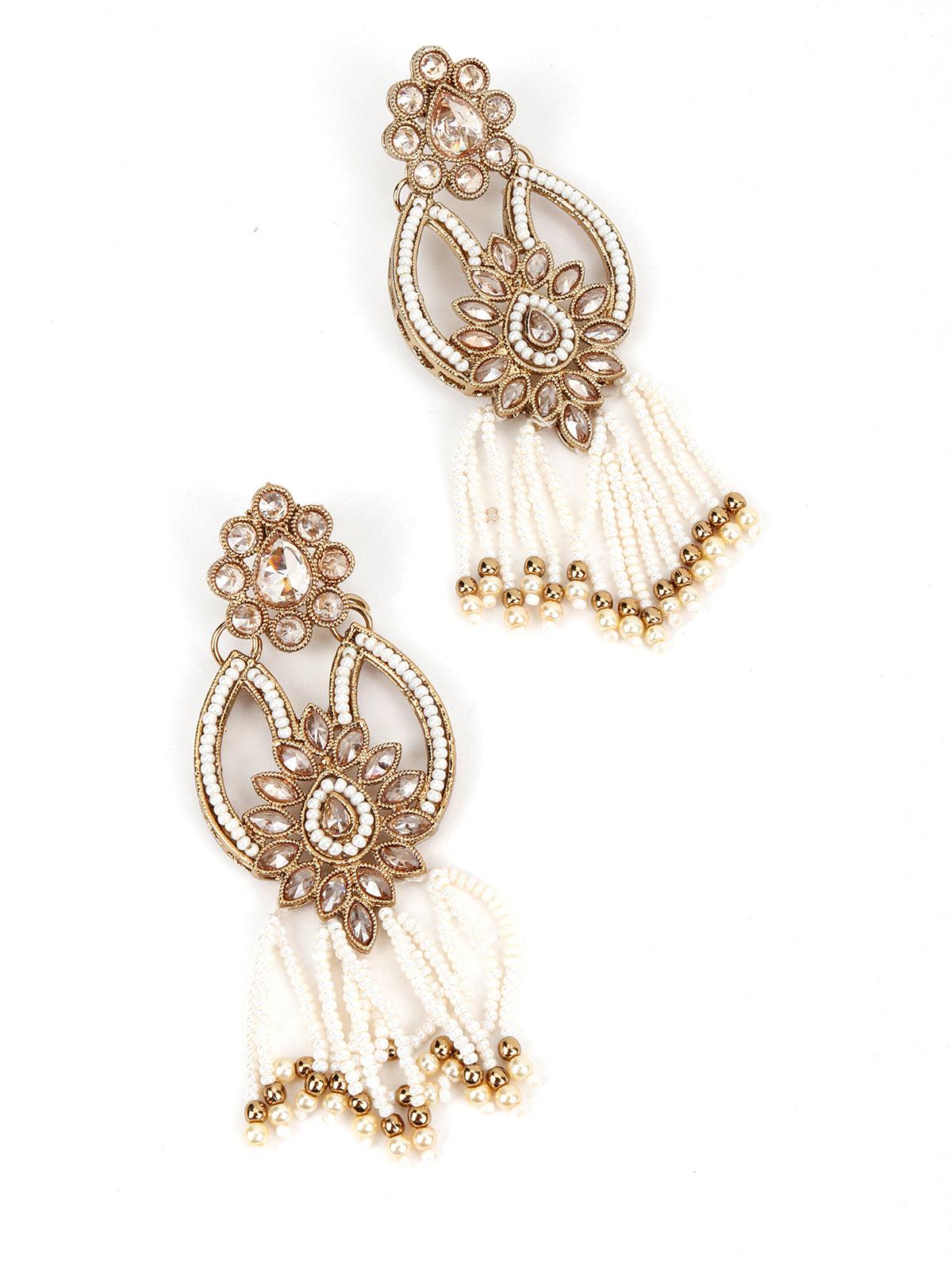 Golden and White Traditional Pearl Chain - Rajwada