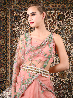 Golden Beaded Fabric Tie-able Tassel Belt! - Rajwada