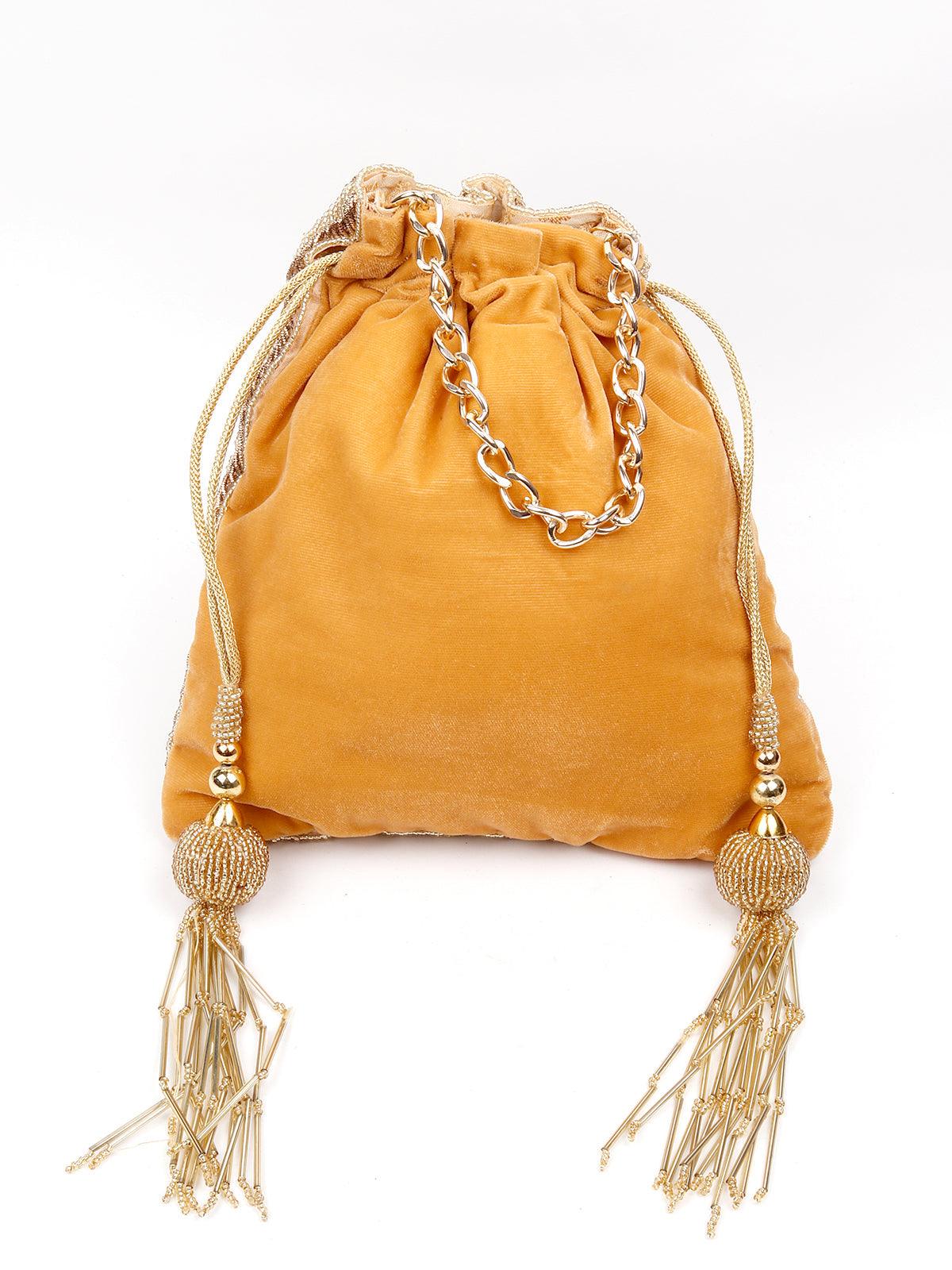 Golden Beaded Potli - Rajwada