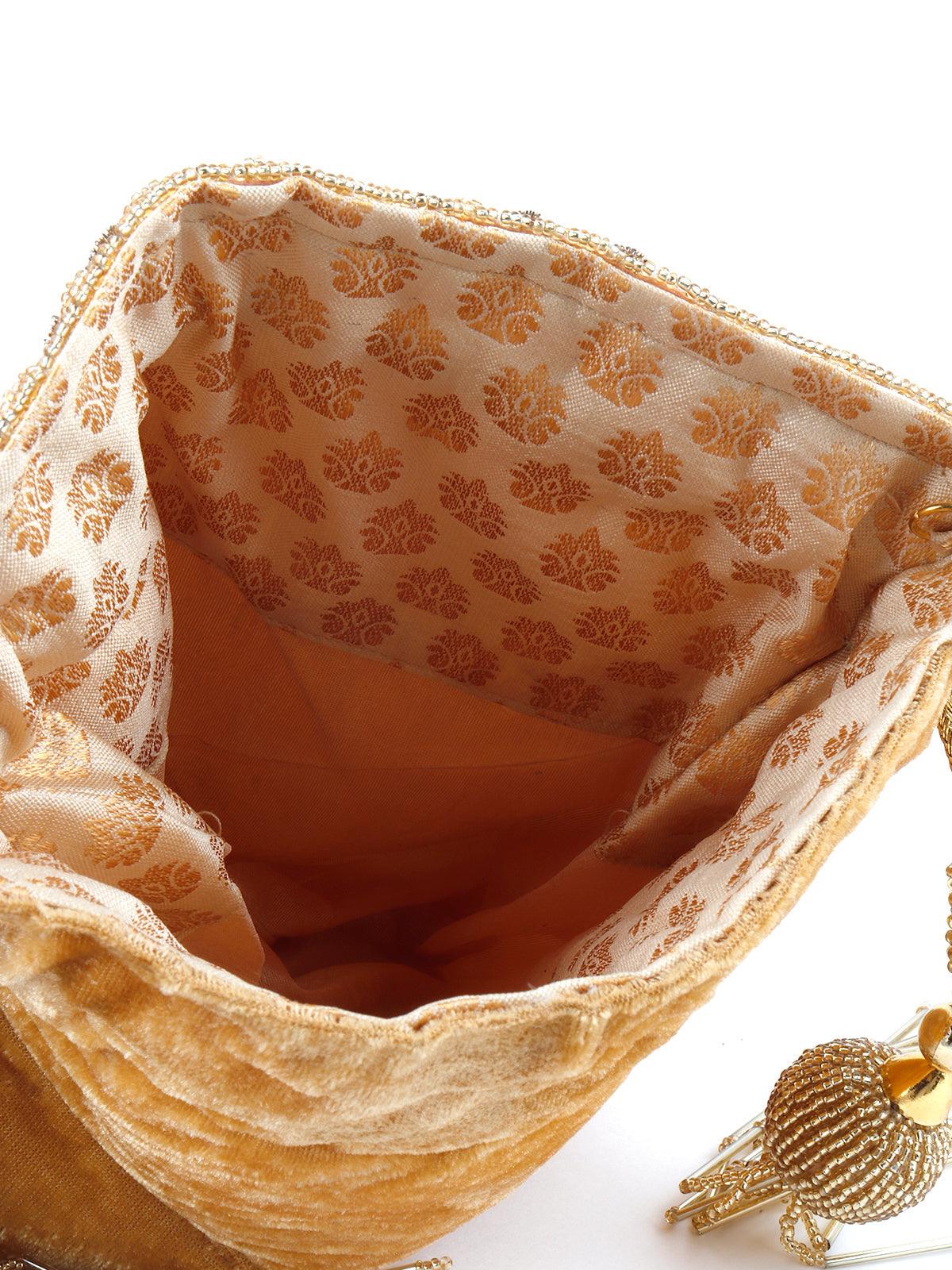 Golden Beaded Potli - Rajwada