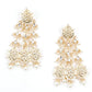 Golden Dangle White Pearl Dangle Earrings! - Rajwada