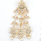 Golden Dangle White Pearl Dangle Earrings! - Rajwada