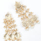Golden Dangle White Pearl Dangle Earrings! - Rajwada