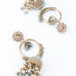Golden Ornate Sea Blue Stone Jhumki Earrings - Rajwada