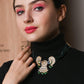 Golden Peacock Kundan Necklace Set - Rajwada
