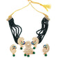 Golden Peacock Kundan Necklace Set - Rajwada