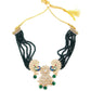 Golden Peacock Kundan Necklace Set - Rajwada