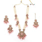 Gorgeous Baby Pink Beaded Kundan Necklace Set - Rajwada