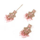 Gorgeous Baby Pink Beaded Kundan Necklace Set - Rajwada