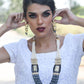 Gorgeous Black & Grey Necklace Set For Women - Rajwada