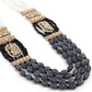 Gorgeous Black & Grey Necklace Set For Women - Rajwada