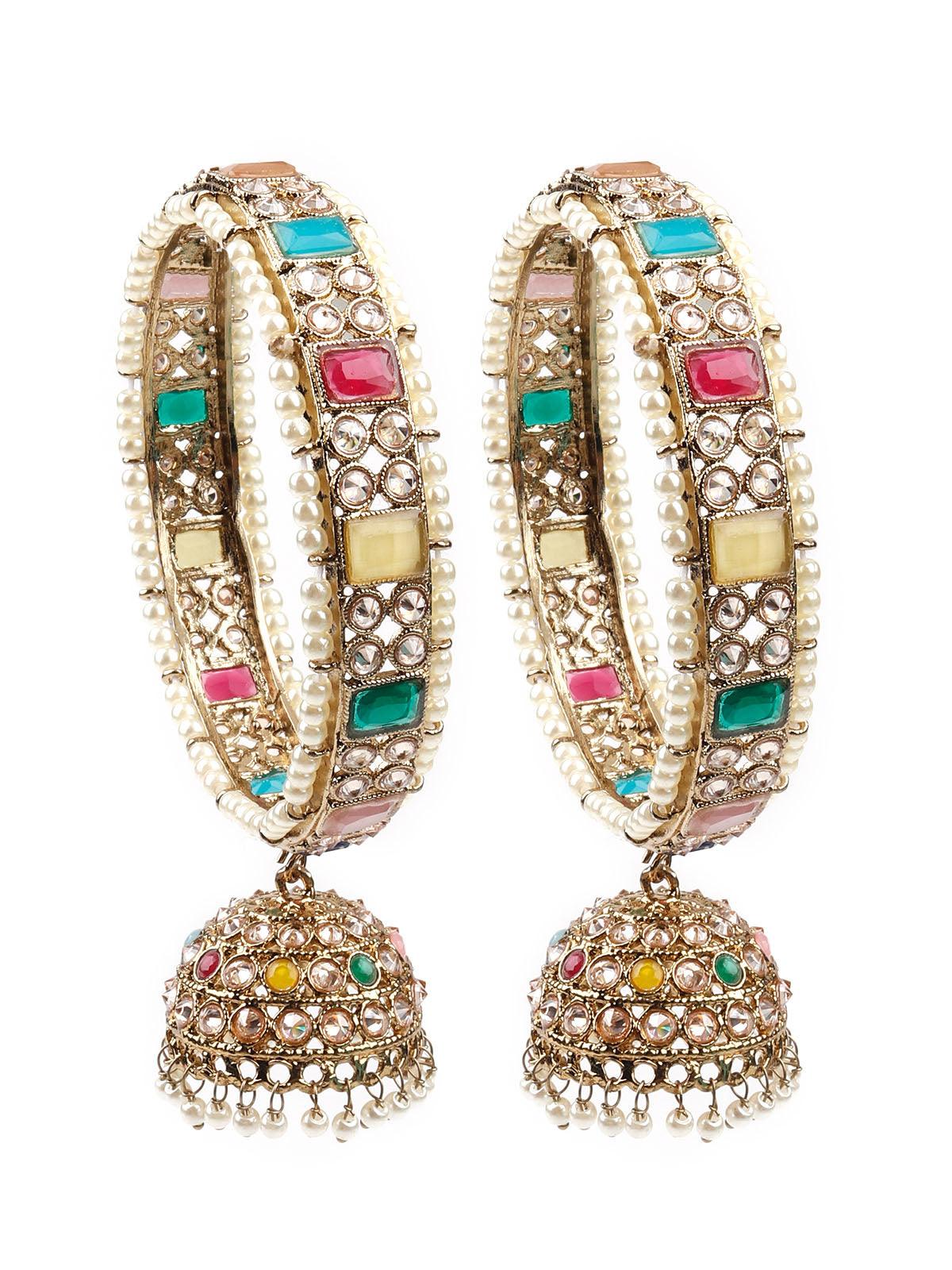 Gorgeous embellished pair Kada for women - Rajwada