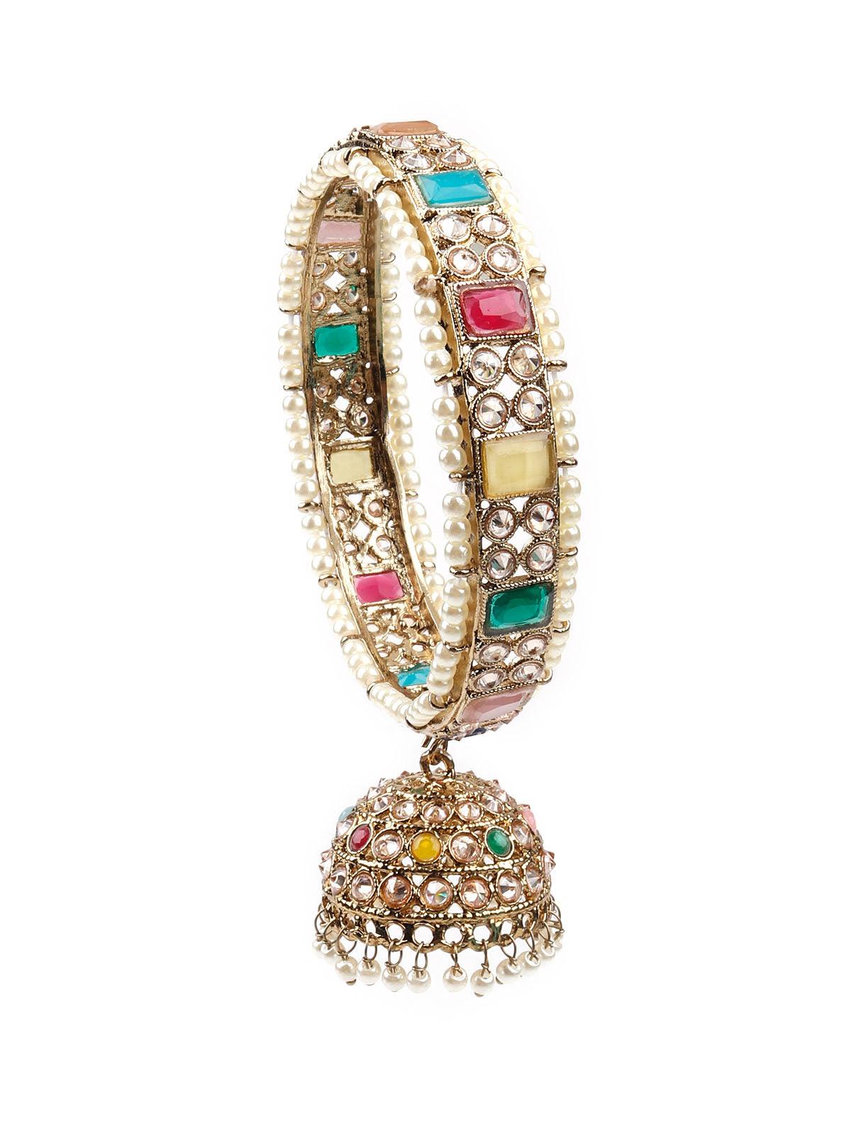 Gorgeous embellished pair Kada for women - Rajwada