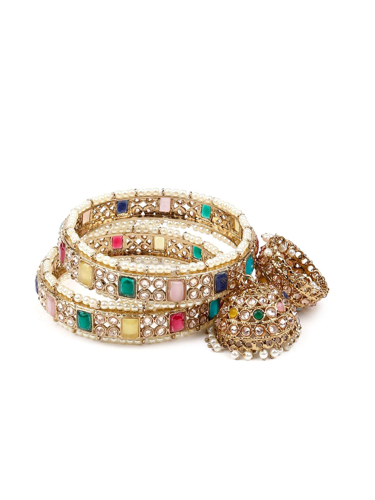 Gorgeous embellished pair Kada for women - Rajwada
