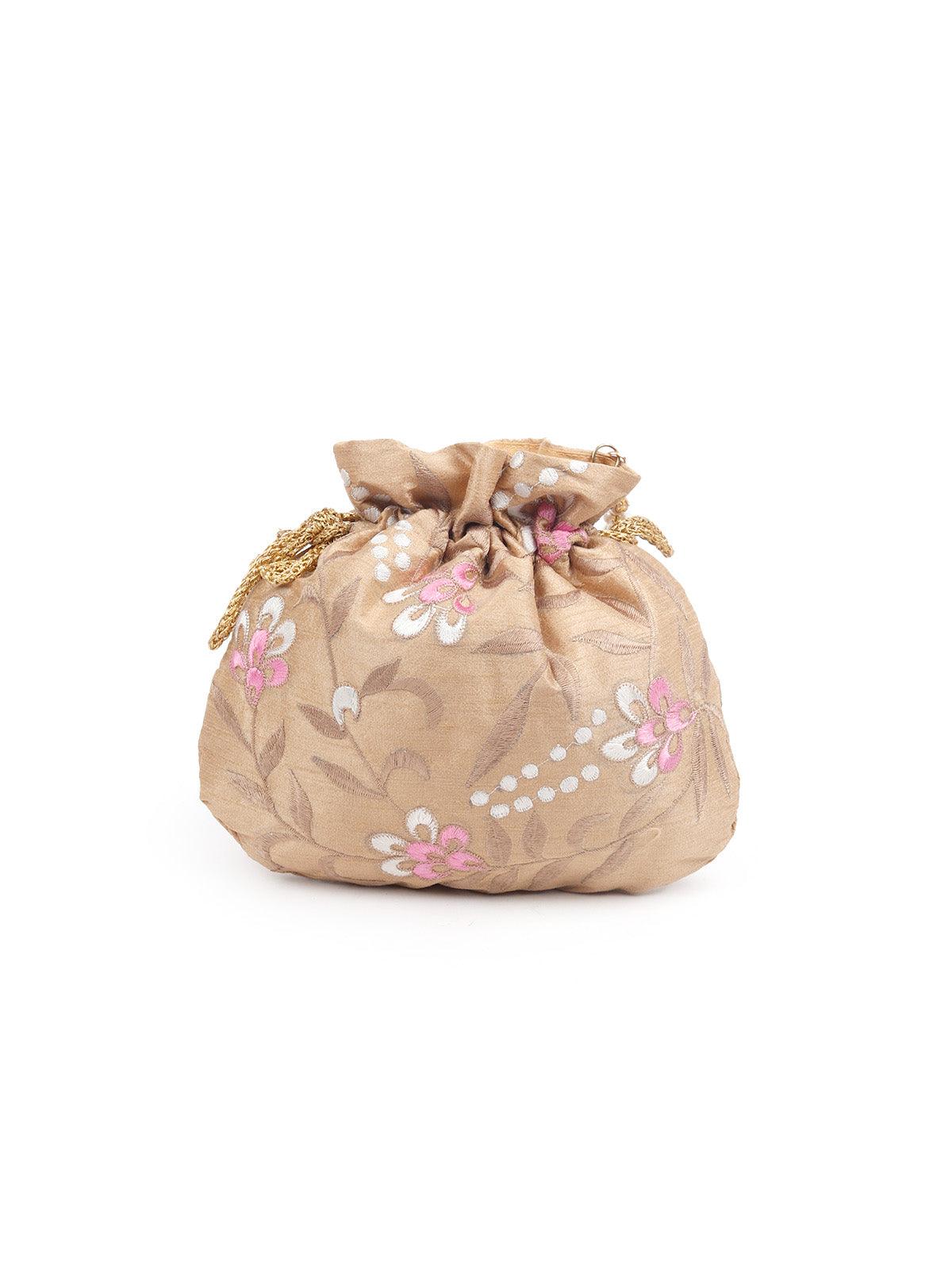 GORGEOUS GOLD EMBROIDERED POTLI BAG - Rajwada