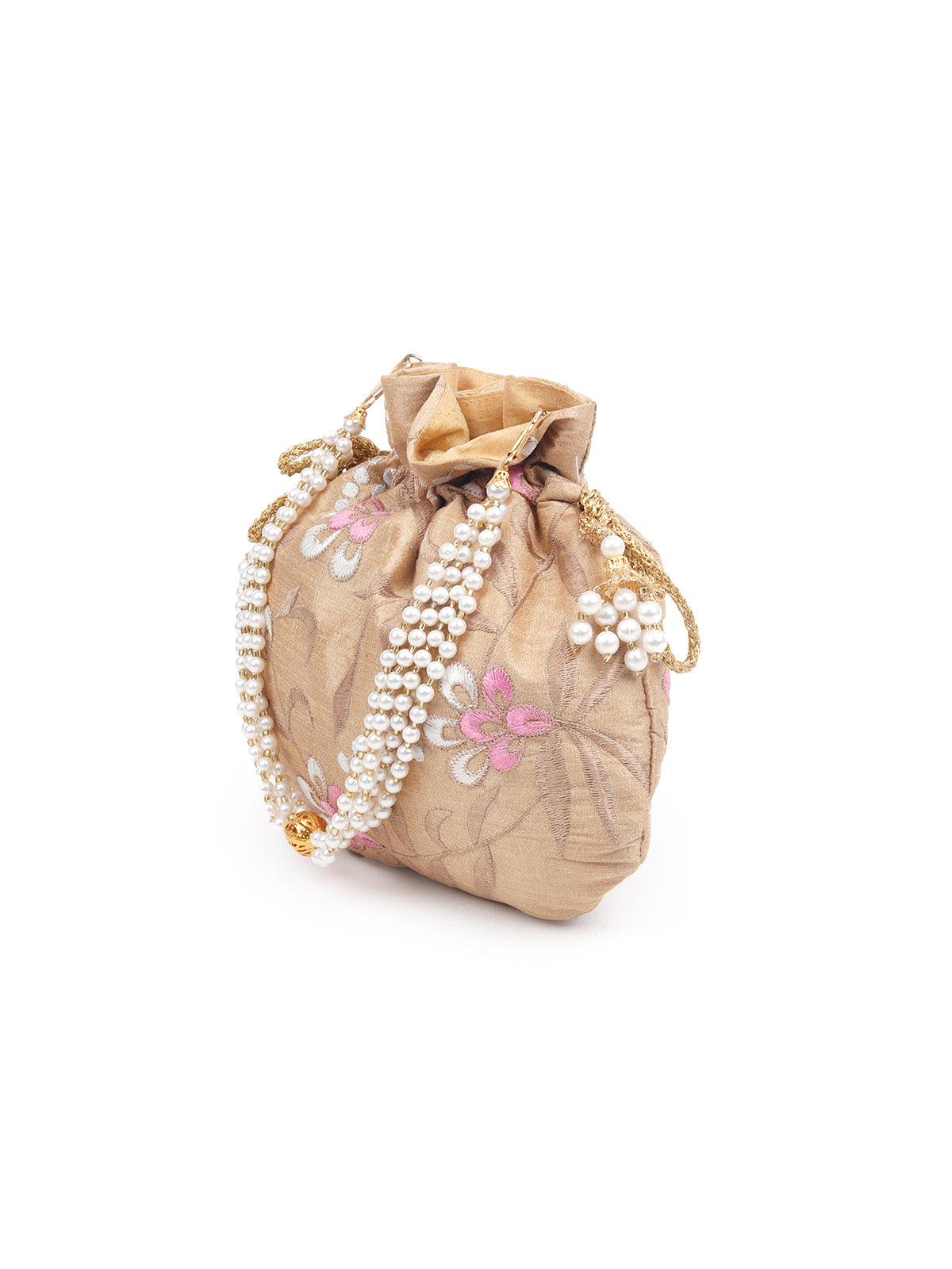 GORGEOUS GOLD EMBROIDERED POTLI BAG - Rajwada
