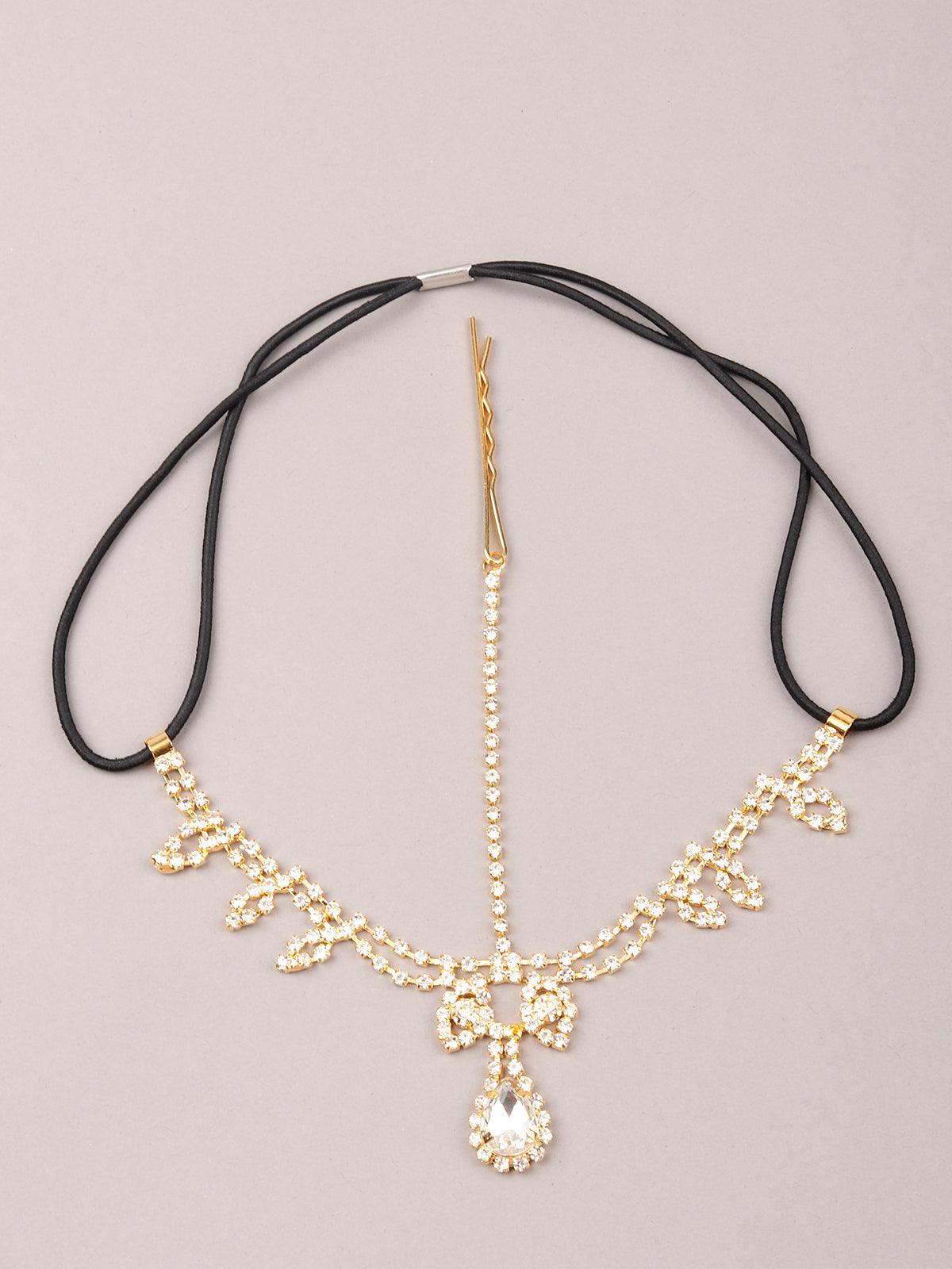 Gorgeous gold-tone sparkling chain chain - Rajwada