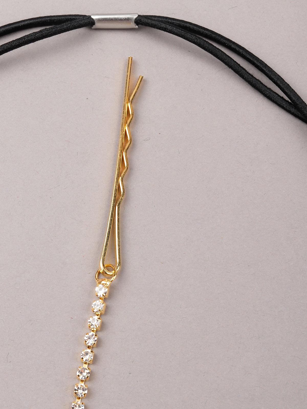 Gorgeous gold-tone sparkling chain chain - Rajwada