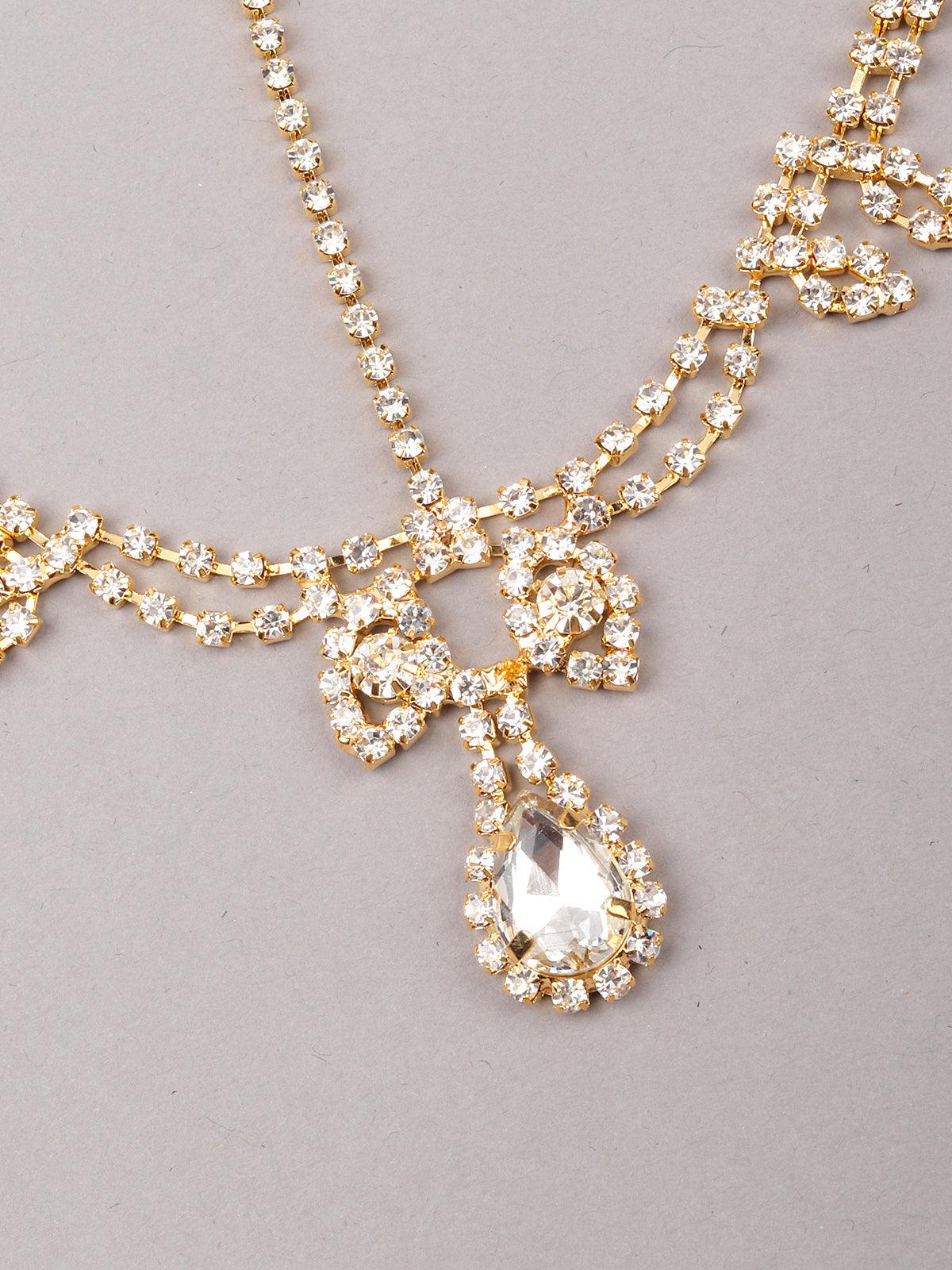 Gorgeous gold-tone sparkling chain chain - Rajwada