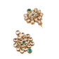 Gorgeous green and white Kundan necklace set for women - Rajwada
