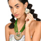 Gorgeous green long mala necklace set - Rajwada