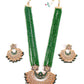 Gorgeous green long mala necklace set - Rajwada