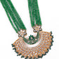 Gorgeous green long mala necklace set - Rajwada