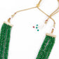 Gorgeous green long mala necklace set - Rajwada