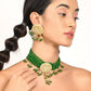 Gorgeous green pendant choker necklace set for women - Rajwada