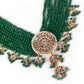 Gorgeous green pendant choker necklace set for women - Rajwada
