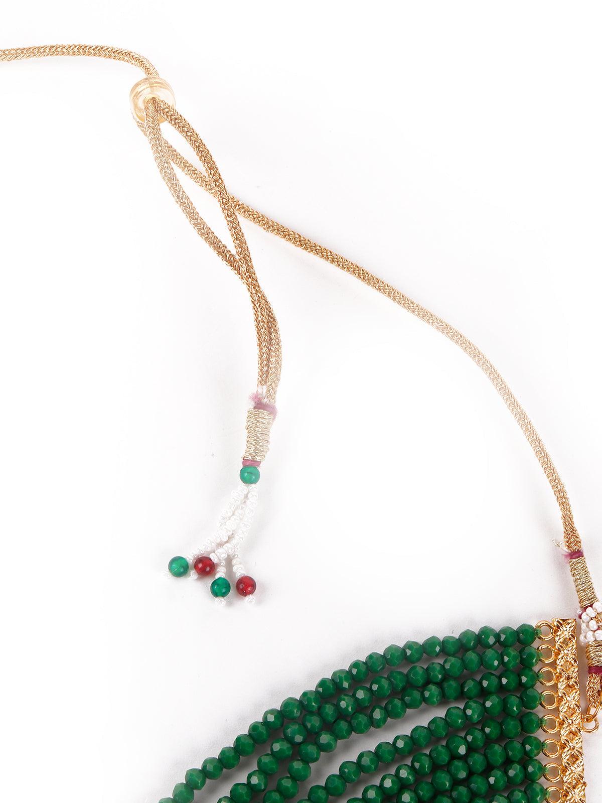 Gorgeous green pendant choker necklace set for women - Rajwada