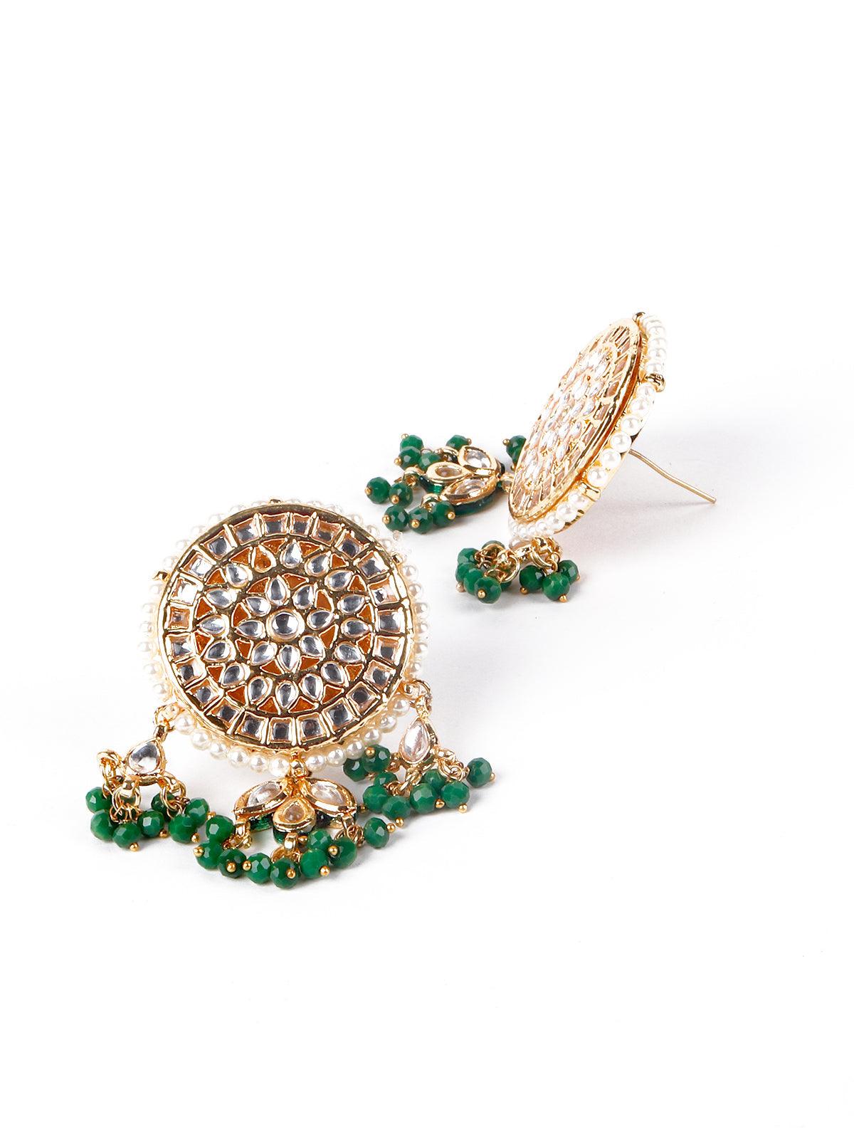Gorgeous green pendant choker necklace set for women - Rajwada
