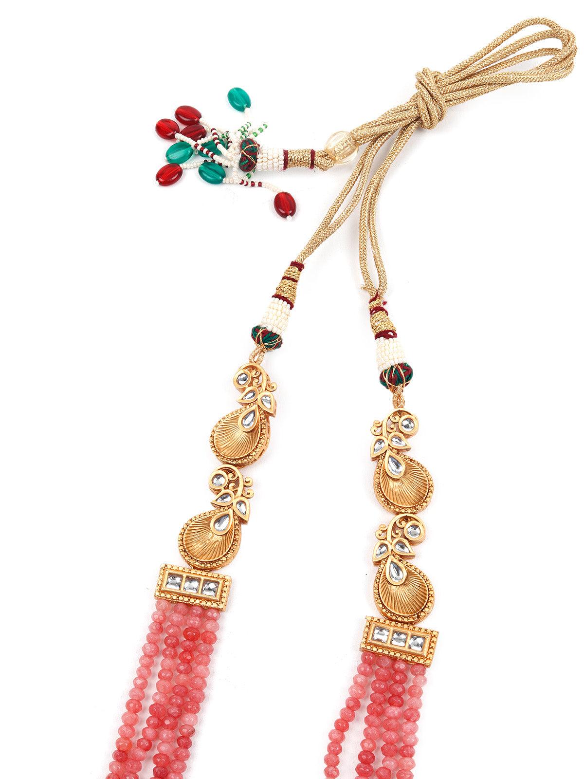 Gorgeous Long Gold Necklace Set for Women - Rajwada