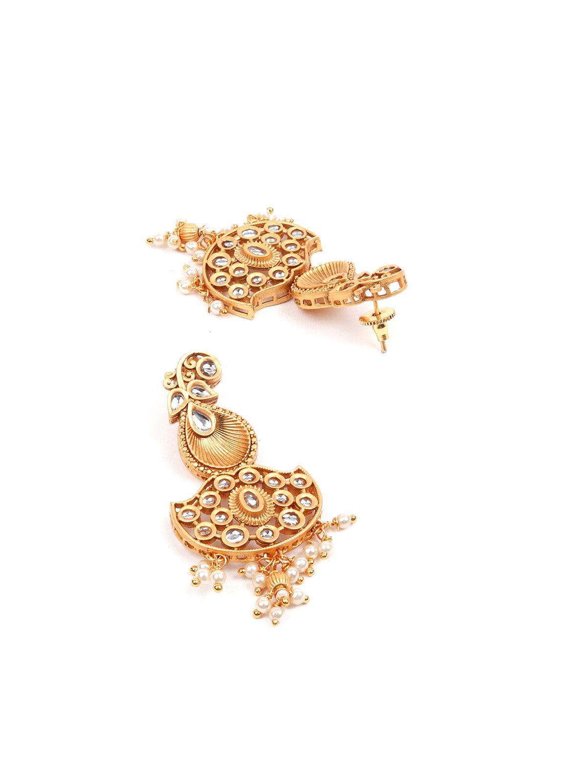 Gorgeous Long Gold Necklace Set for Women - Rajwada
