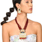 Gorgeous Maroon peacock embellished necklace - Rajwada