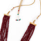 Gorgeous Maroon peacock embellished necklace - Rajwada
