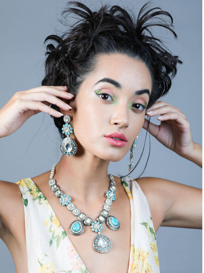 Gorgeous oxidised necklace set for women - Rajwada