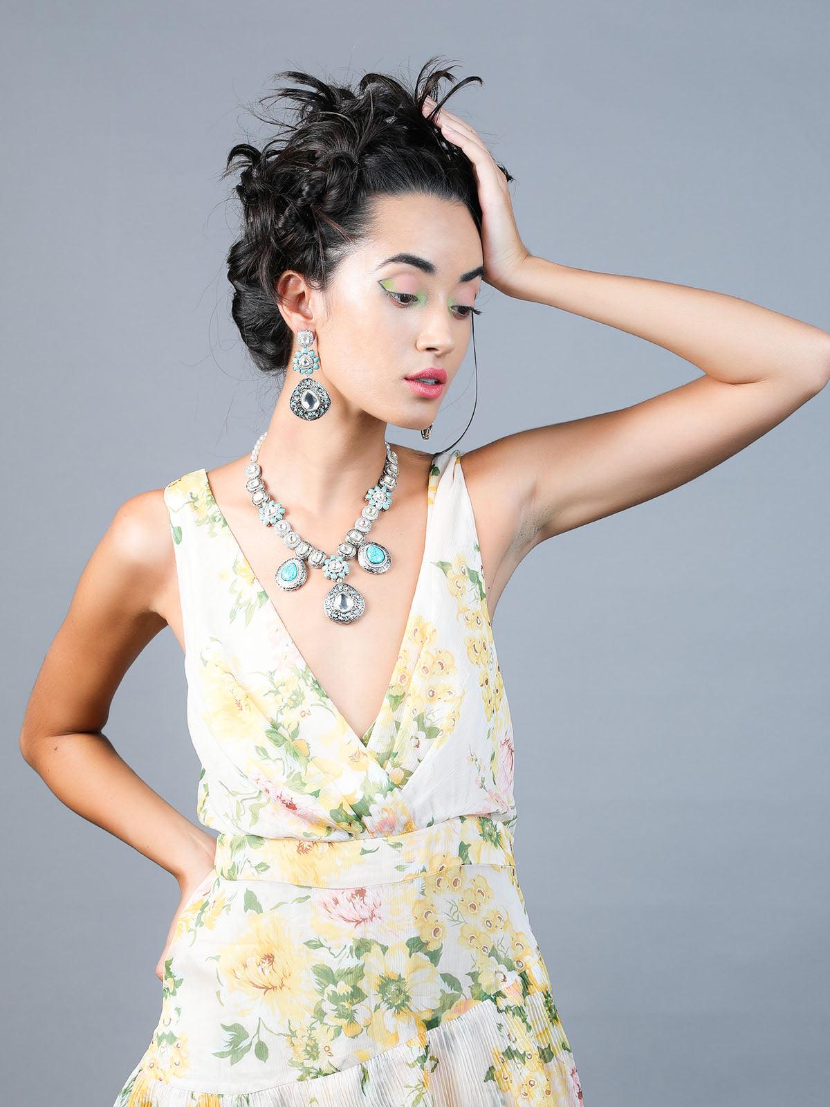 Gorgeous oxidised necklace set for women - Rajwada