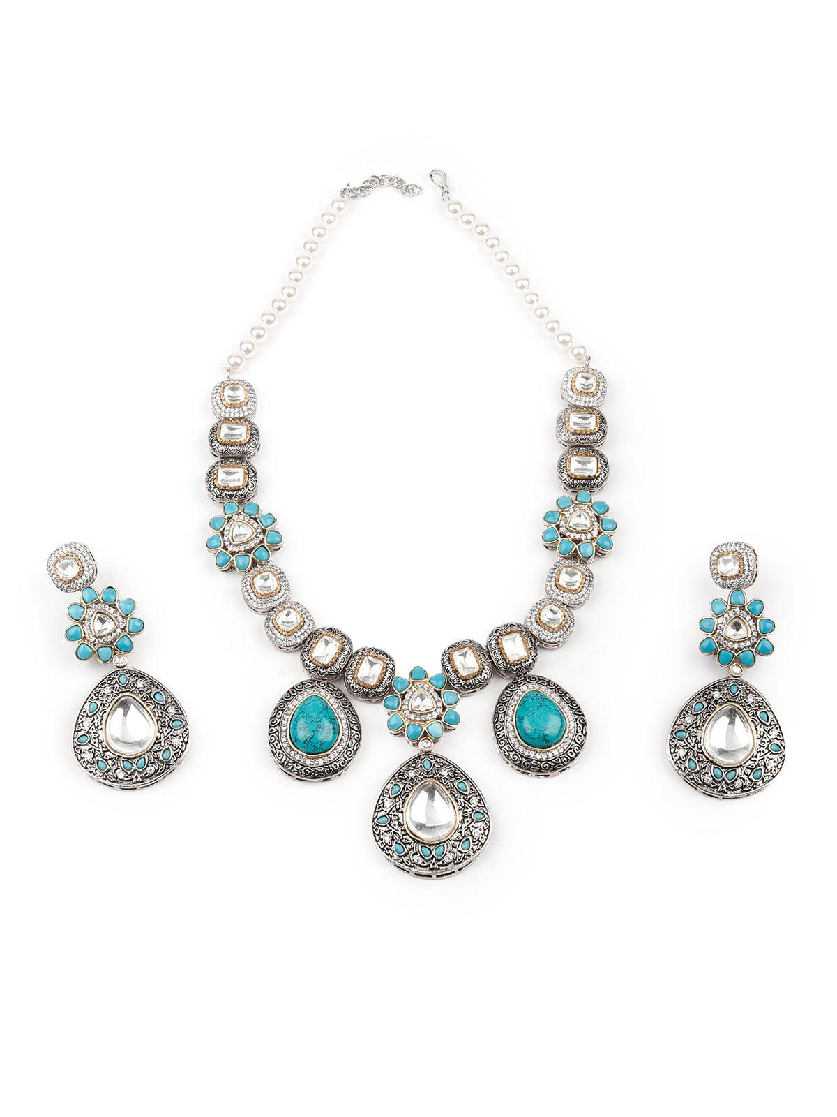 Gorgeous oxidised necklace set for women - Rajwada