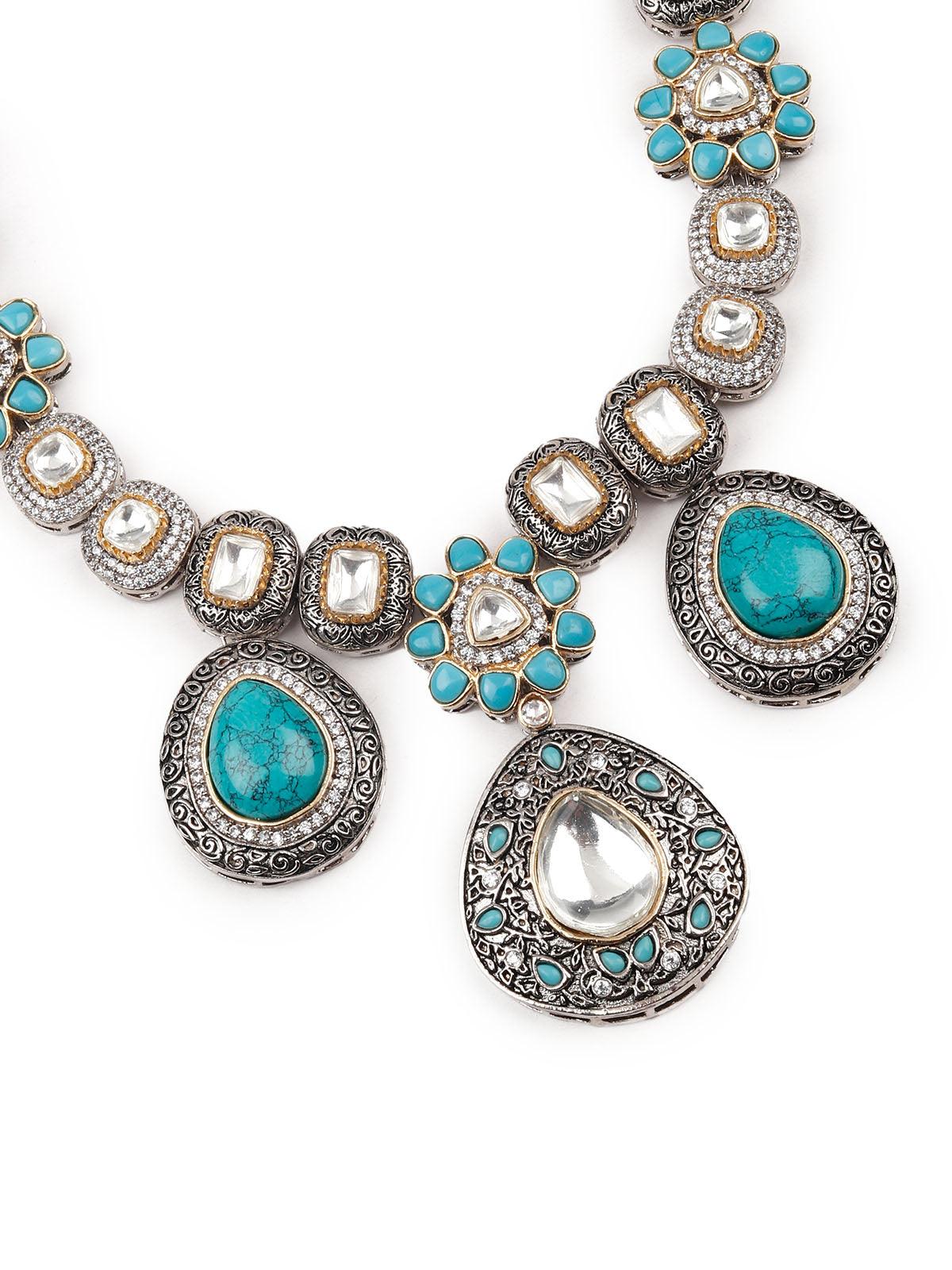 Gorgeous oxidised necklace set for women - Rajwada