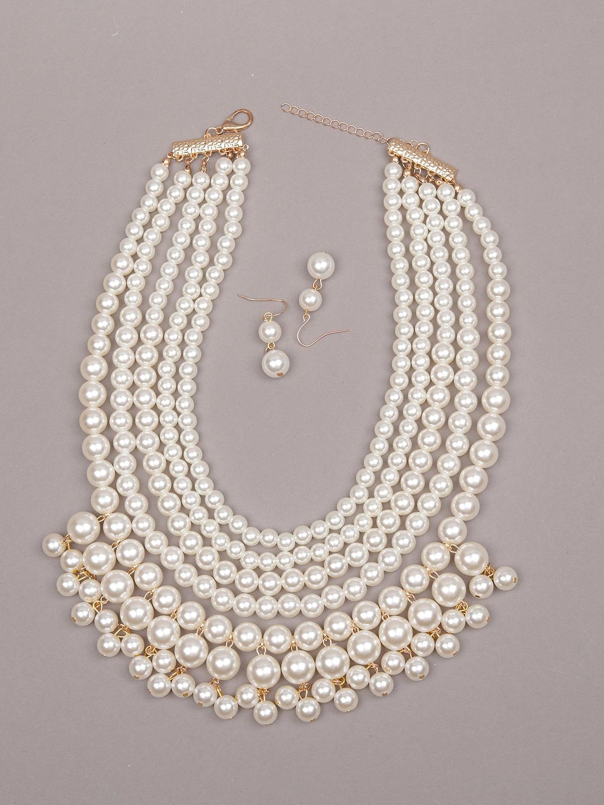 Gorgeous Pearl Necklace Set - Rajwada