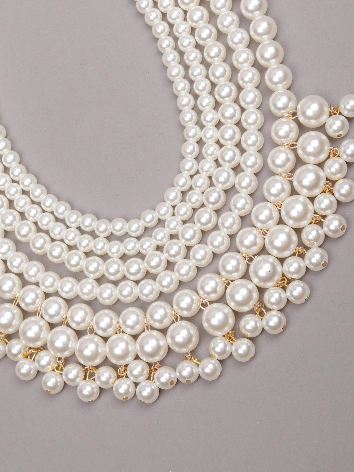 Gorgeous Pearl Necklace Set - Rajwada