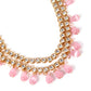 Gorgeous pink Kundan work necklace set - Rajwada
