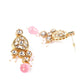 Gorgeous pink Kundan work necklace set - Rajwada
