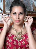 Gorgeous Red and Gold Traditional Long Necklace Set for Women - Rajwada