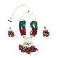 Gorgeous red and green statement necklace set for women - Rajwada