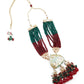 Gorgeous red and green statement necklace set for women - Rajwada
