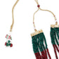 Gorgeous red and green statement necklace set for women - Rajwada