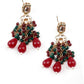 Gorgeous red and green statement necklace set for women - Rajwada