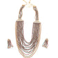 Gorgeous Red, Green and Gold Long Necklace Set for Women - Rajwada